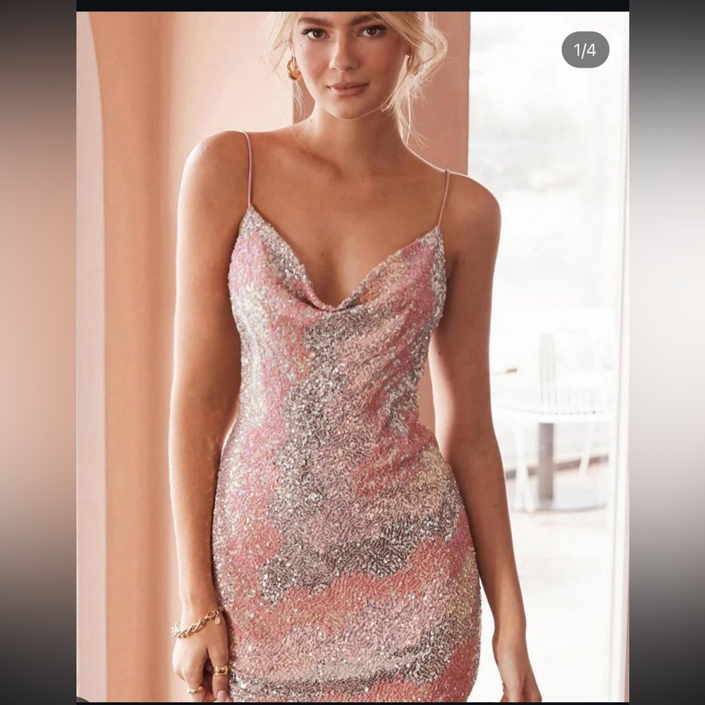 Hello Molly Dirty Talkin Pink Sequin Mini Dress